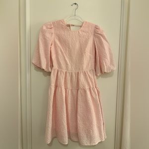 &other stories baby pink backless tie dress